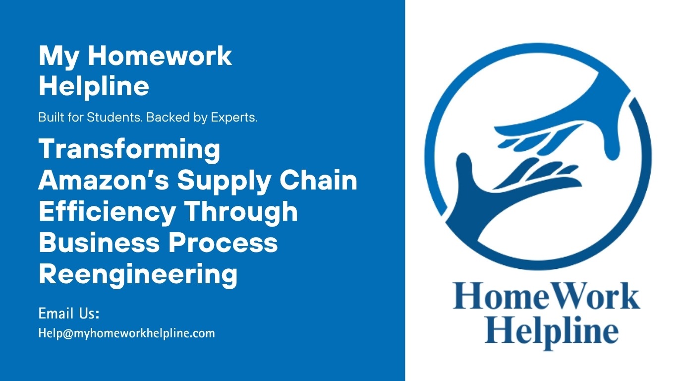 This paper analyzes how Business Process Reengineering (BPR) can improve Amazon’s supply chain by identifying inefficiencies, redesigning workflows, implementing new processes, and continuously monitoring for growth and enhanced customer satisfaction.