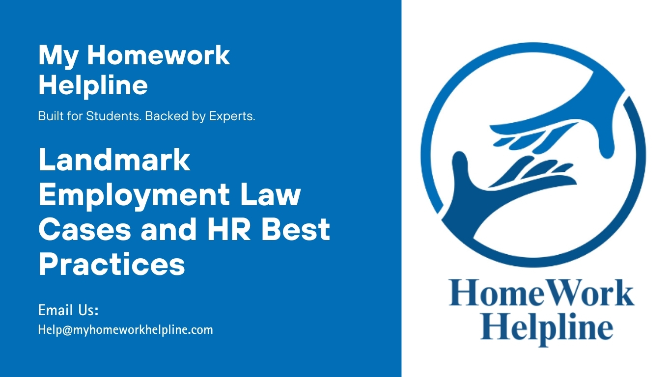 This research paper provides a detailed case analysis in employment law, covering landmark Title VII discrimination cases such as Griggs v. Duke Power Co. and Ricci v. DeStefano. The assignment explores workplace bias, legal rulings, and the role of human resource management in preventing discrimination, ensuring fair treatment, and maintaining compliance with employment regulations.