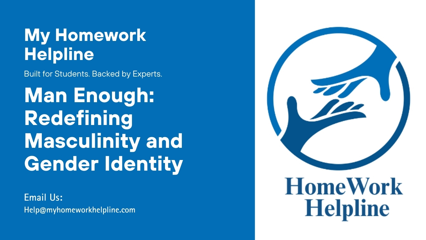 This essay on ‘Man Enough’ examines masculinity as a social construct, analyzing how society, culture, and institutions shape men’s roles. It highlights stereotypes like suppressing emotions, prioritizing productivity over empathy, and linking worth to power and aggression, offering psychological insights on gender, identity, and societal expectations, useful for assignments, essays, and research.