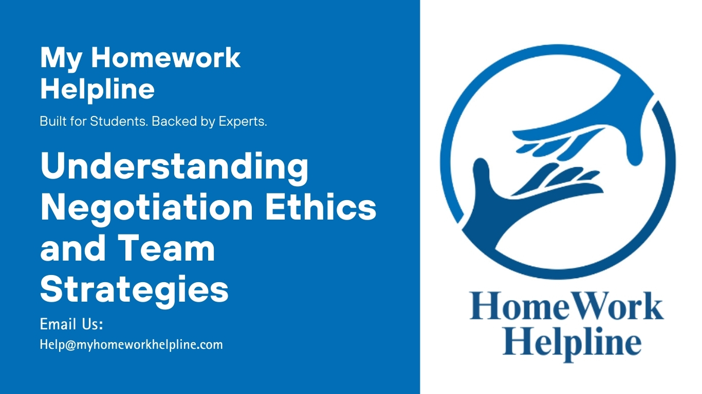 This research paper examines negotiation ethics, including ethical reasoning, deceptive tactics, team roles, and collaborative strategies. It is a comprehensive academic paper, essay, or assignment designed for students and professionals seeking in-depth understanding of ethical negotiation practices, negotiation team dynamics, and strategies to achieve fair, win-win agreements in business and organizational contexts.
