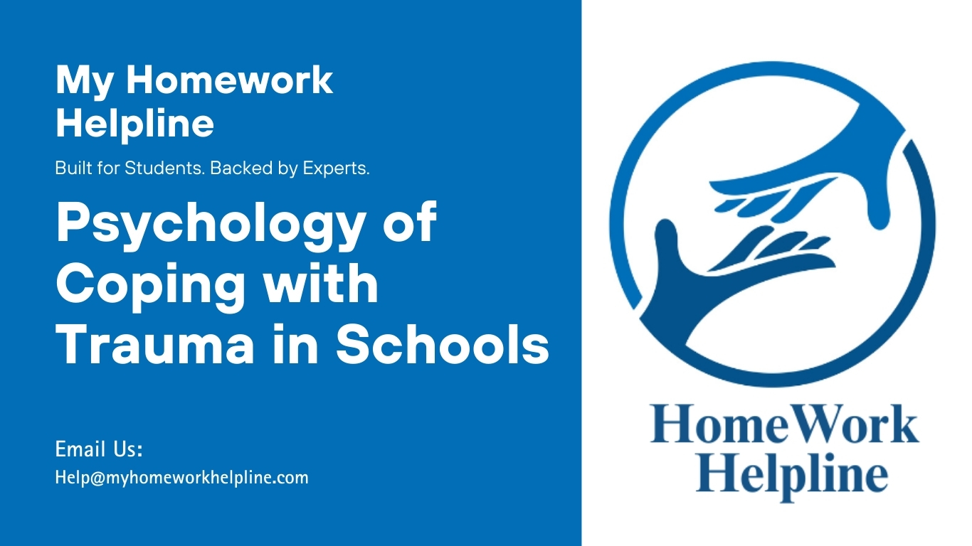 This essay on the psychology of coping with trauma in schools explores counseling strategies, emotional support systems, and recovery programs for victims after tragic events. It emphasizes safe environments, coping mechanisms like breathing techniques and emotional expression, and professional counseling approaches to help students and staff heal, useful for assignments, essays, and research in educational psychology.
