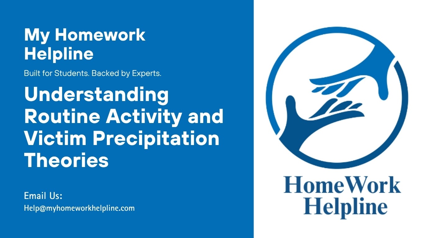 This academic paper analyzes Routine Activity Theory and Victim Precipitation Theory, focusing on how each explains criminal victimization. It discusses key components like motivated offenders, capable guardians, and victim behavior. The paper highlights strengths, weaknesses, and differences between these theories in understanding crime occurrence and prevention strategies.
