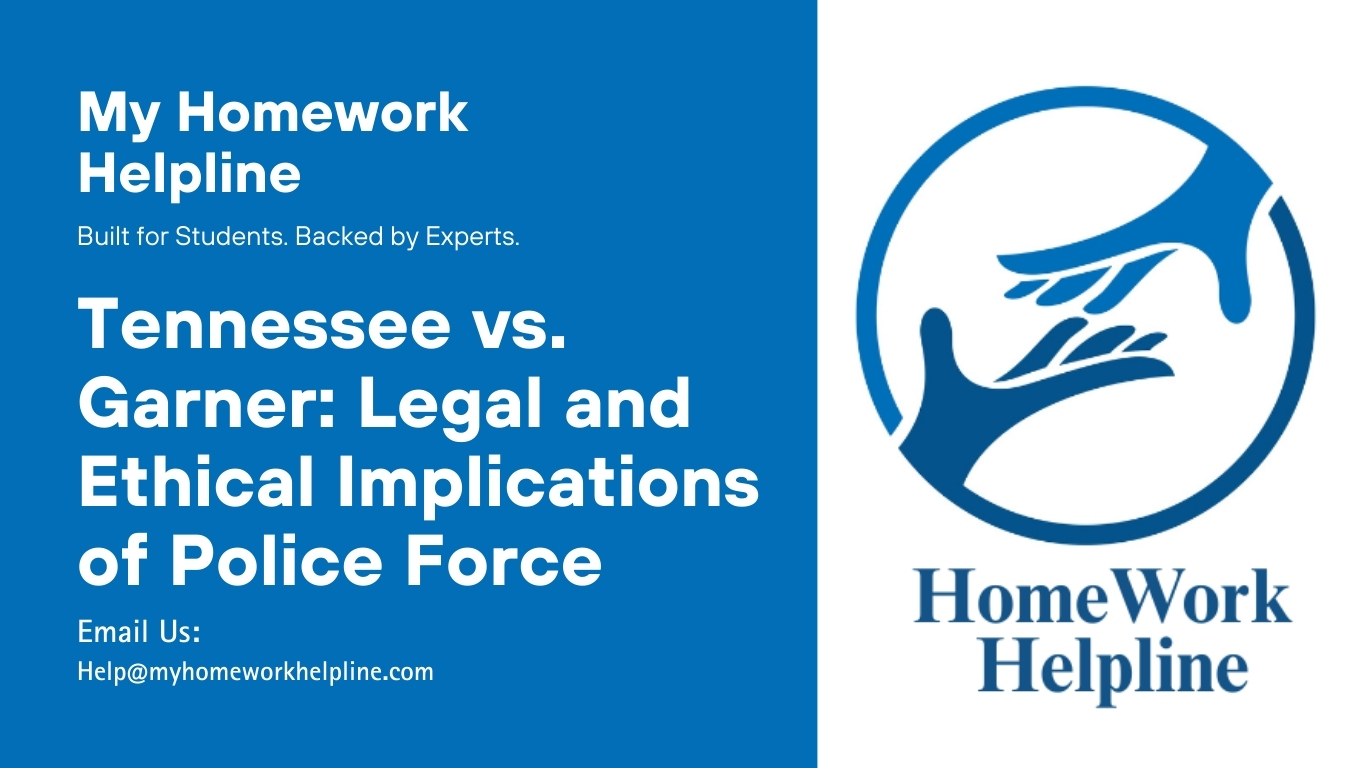 This academic paper explores police use of force, legal frameworks, ethical issues, and human rights. The Tennessee vs. Garner essay examines court rulings, proportionality of force, and impacts on U.S. law enforcement policies. Useful for students, assignments, essays, and research papers in law, ethics, and criminal justice.
