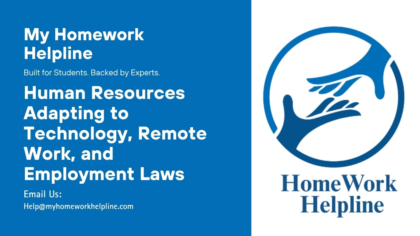 This academic paper explores the transformative role of human resources in the modern workplace, focusing on technology integration, social media influence, and remote work policies. It also examines compliance with employment laws, including wage equity, sexual harassment prevention, and hostile work environment mitigation, offering insights for HR professionals navigating change.