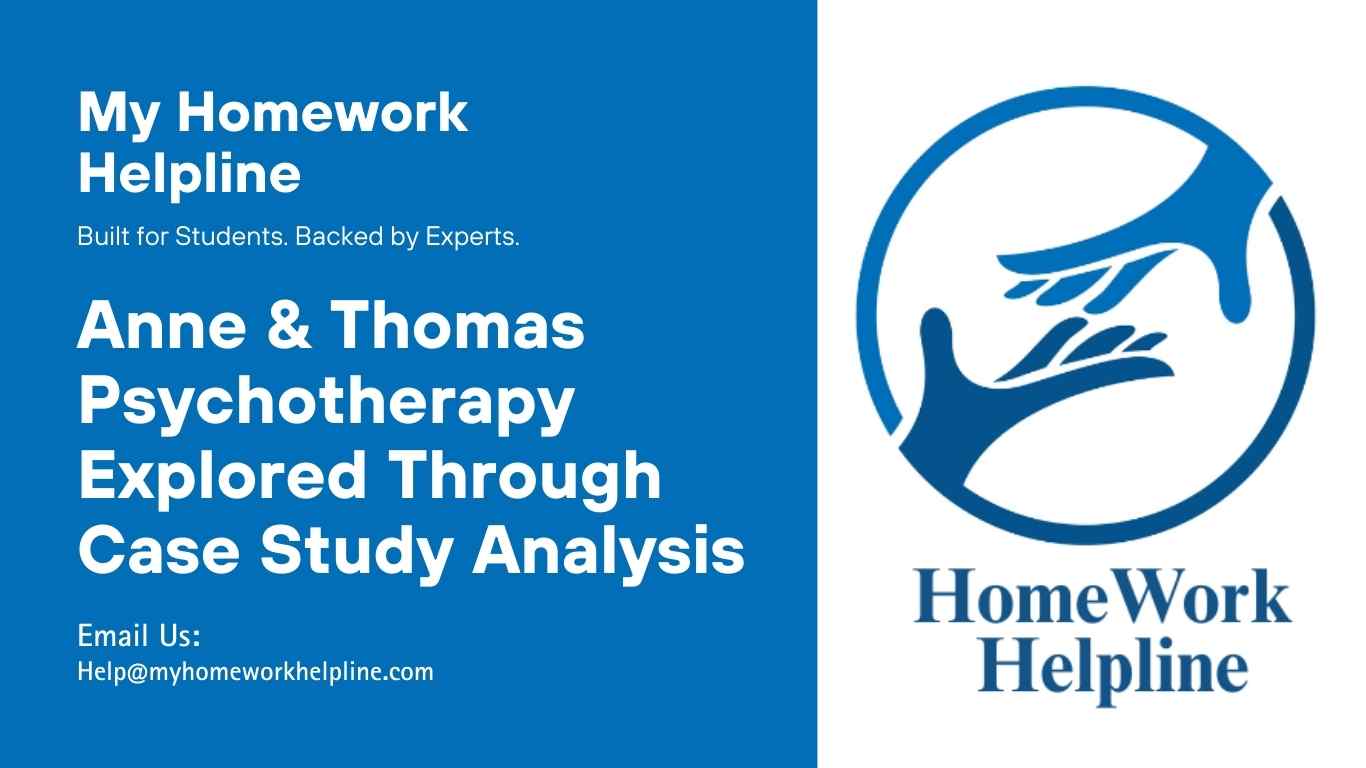 This psychology case study analysis paper examines Anne and Thomas, an African American couple in their early 70’s, through Interpersonal Psychotherapy and Time-Limited Dynamic Psychotherapy. The academic essay integrates APA-style research, DSM-5 differential diagnosis, and treatment planning. A detailed assignment that highlights relationship dynamics, ethical issues, and evidence-based approaches in psychotherapy.