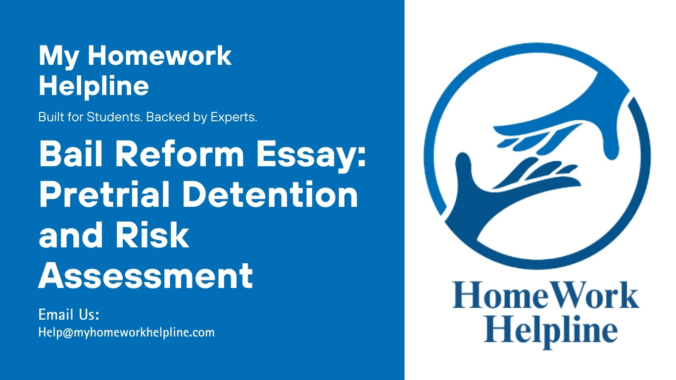 This essay explores bail reform and pretrial detention, analyzing risk assessment tools, decision-making frameworks, and their impact on reducing incarceration and increasing fairness in the criminal justice system. Ideal for students seeking a criminology essay, law assignment, or academic paper on reform strategies, equity in justice, and pretrial release programs.