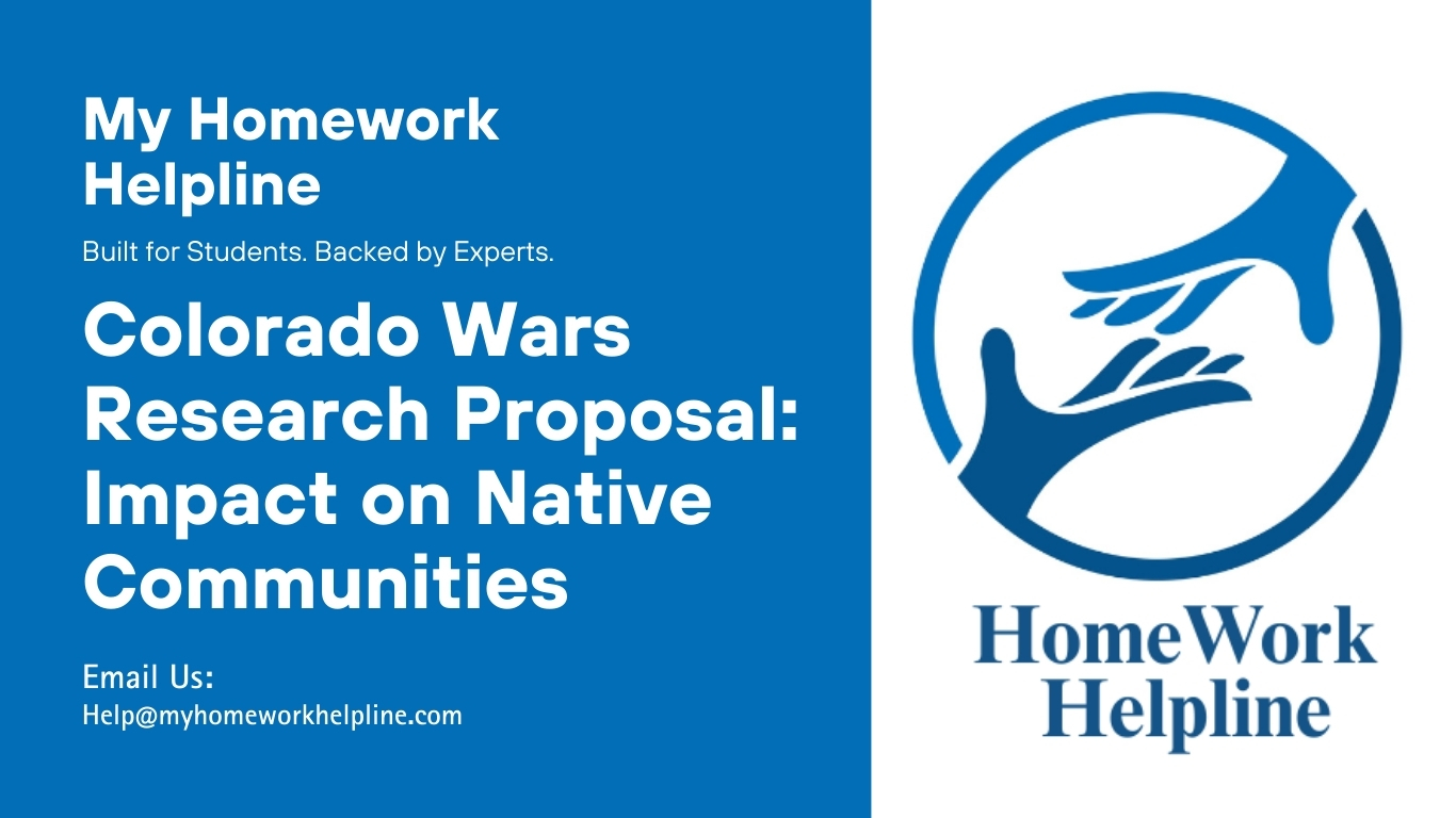 A research proposal essay analyzing the Colorado Wars, including the Sand Creek Massacre, Indian Wars, and the effects on Cheyenne and Arapaho communities. The paper explores historical events, cultural disruption, and social consequences. This assignment or research paper serves as a resource for understanding native history, war impacts, and the legal and societal implications of conflicts in 19th-century Colorado.