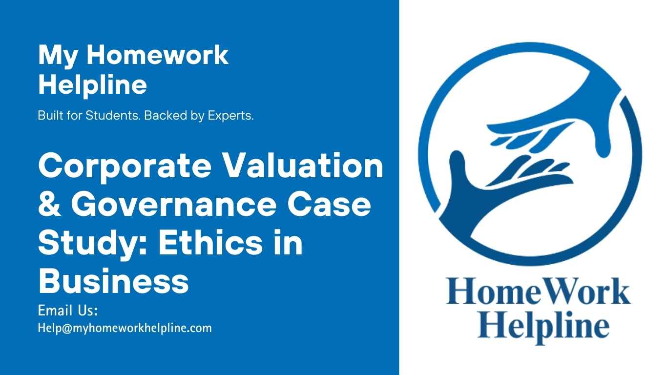 This case study analyzes corporate valuation and governance with a focus on personal and professional ethics. Ideal for academic paper research, essay writing, assignment support, or review of article studies on ethical business practices, corporate strategy, marketing platforms, integrity standards, and strategies for successful business operations and stakeholder management.