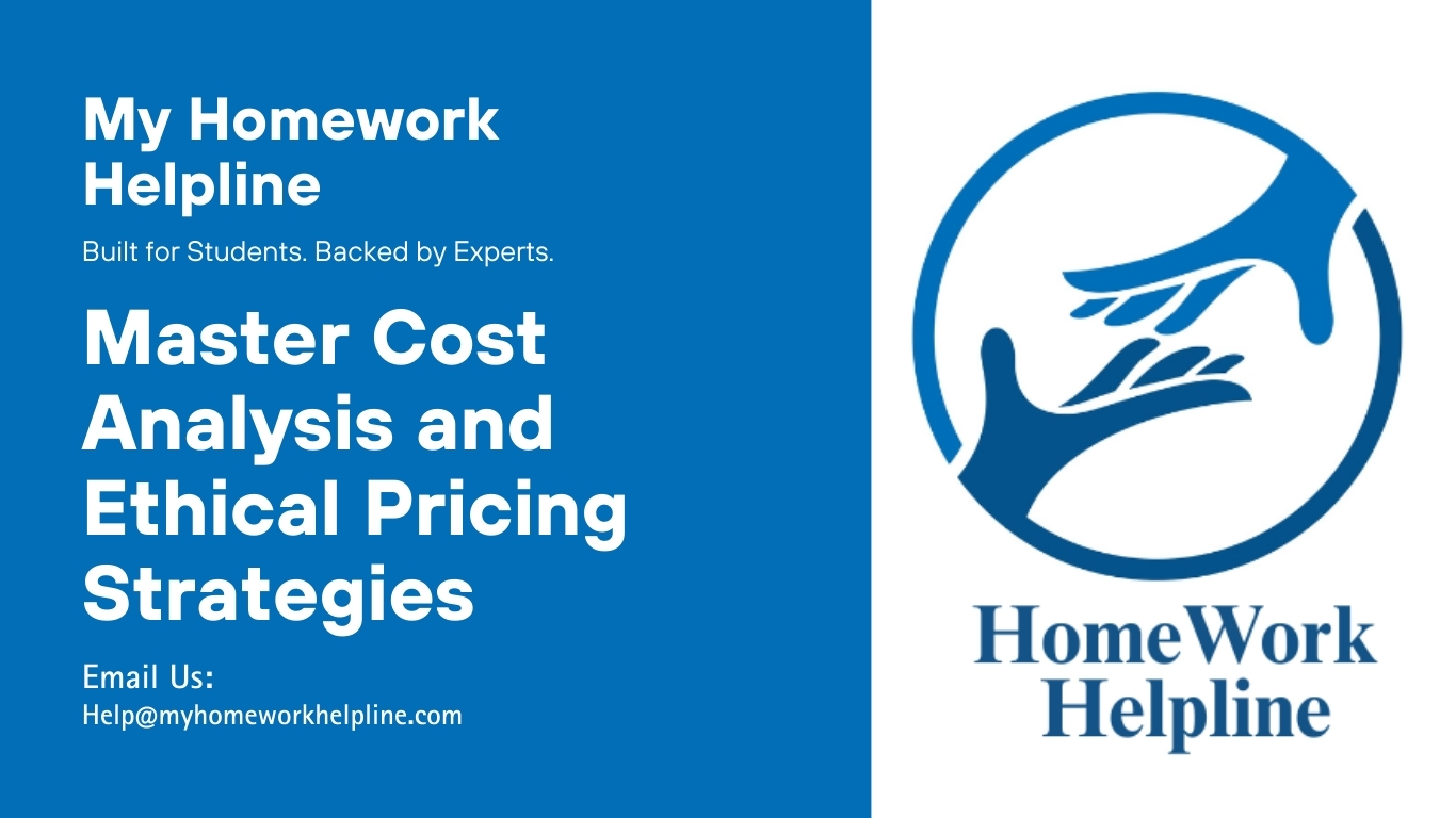 This essay explores cost analysis and ethical considerations in pricing strategies. It covers cost-based and market-based approaches, competition, demand factors, profit margins, and guidelines for ethical acquisition and contracting. Ideal for business studies assignments, papers, or academic reviews, this essay helps learners understand practical and theoretical aspects of pricing strategy and ethical decision-making.