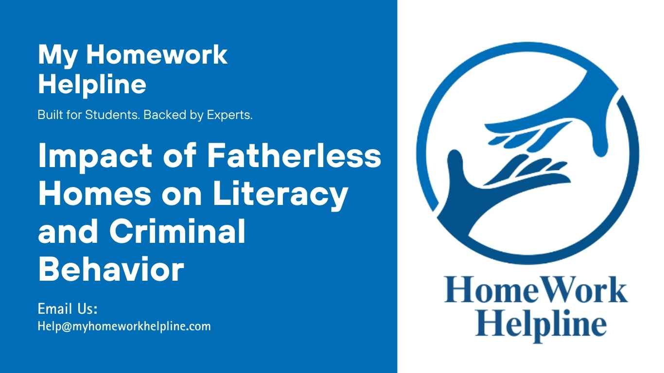 This academic research paper examines the effects of fatherless homes on children’s literacy and criminal behavior. The assignment discusses paternal absence, socio-economic influences, maternal attachment, and risk factors, providing a detailed analysis of how family structure shapes cognitive and behavioral outcomes and influences youth delinquency and antisocial tendencies.