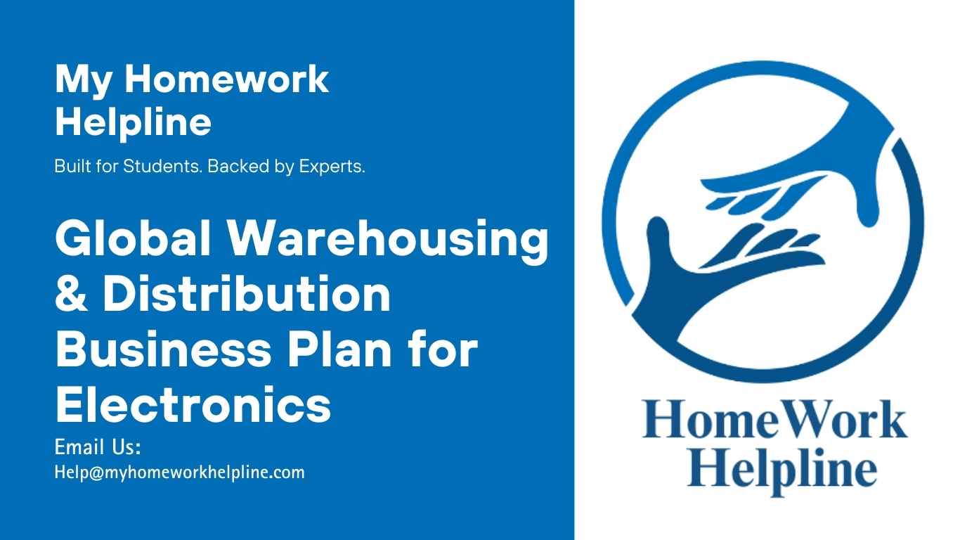 This essay details a business plan for global warehousing and distribution strategies of an electronics company expanding into the EU and China. It covers transport regulations, methodologies, inventory management, and third-party logistics. Suitable for academic papers, assignments, research papers, essays, or review of article studies in business strategy, logistics planning, and international supply chain management.