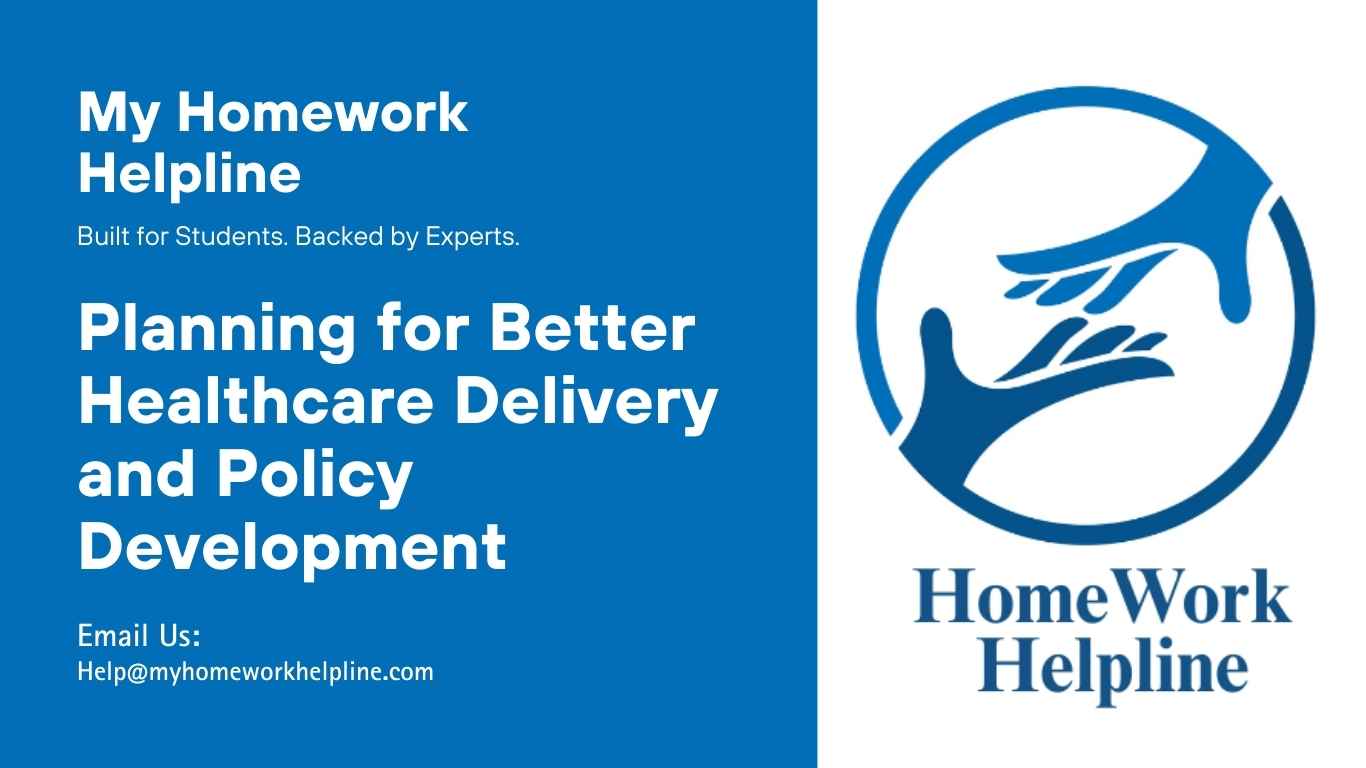 This healthcare delivery improvement policy plan essay examines strategies for strengthening healthcare systems through monitoring, evaluation, and effective policy development. The academic paper emphasizes resource allocation, cost-effective planning, and evidence-based approaches to improve nursing practice and patient care. It highlights ongoing contributions that ensure sustainable health outcomes and robust policy frameworks for continuous improvement in healthcare delivery.