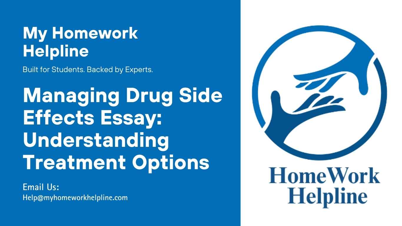 The essay on Managing Drug Side Effects explores akathisia, EPS/TD, weight gain, metabolic syndrome, sexual dysfunction, blunted affect, and agranulocytosis. It examines strategies such as discontinuing, switching, or adding medications, along with counseling and supportive therapies. A detailed research paper and assignment providing evidence-based approaches for managing adverse drug reactions in patients.