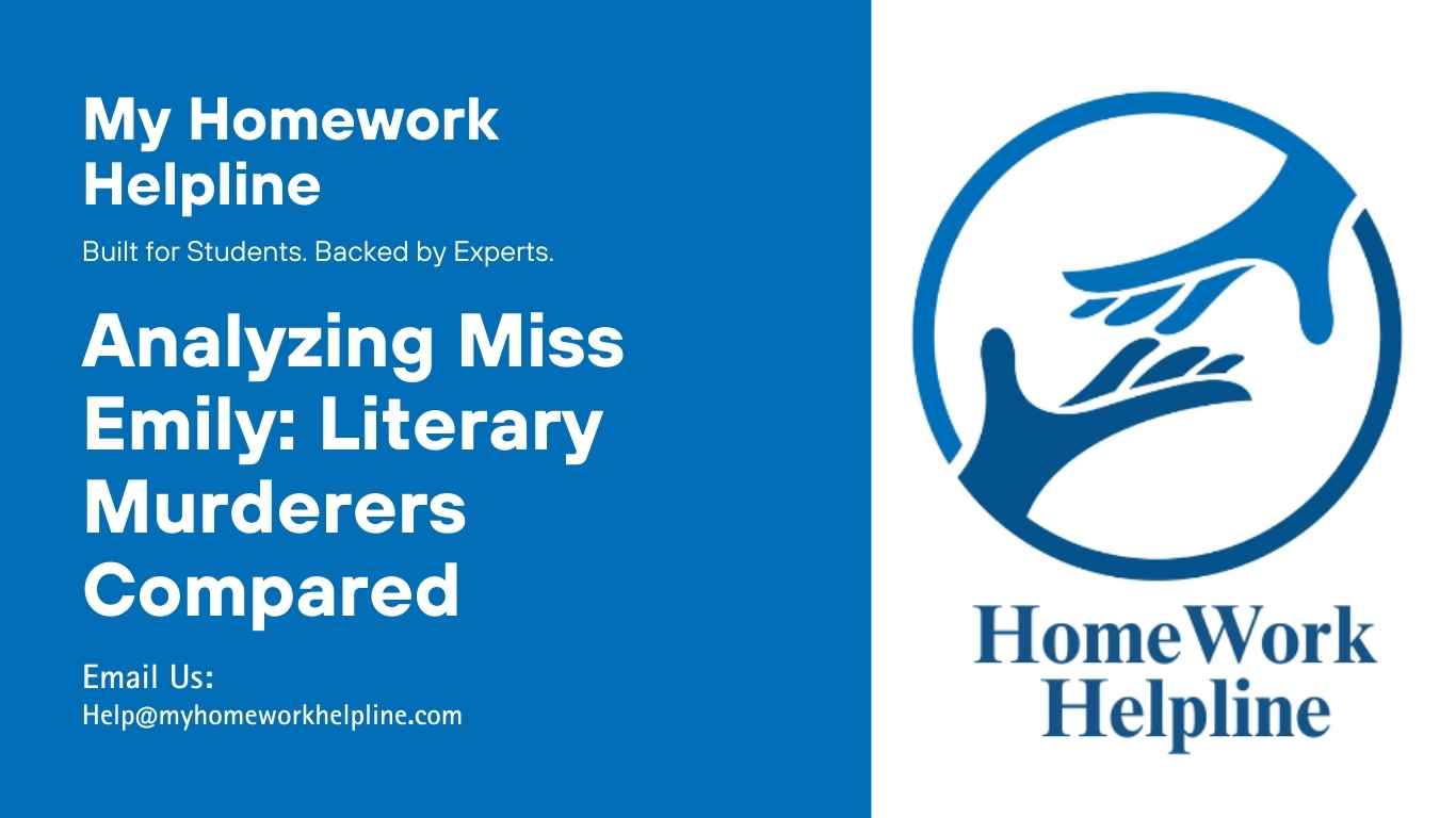 Analysis of Miss Emily in William Faulkner’s “A Rose for Emily,” comparing her actions, motives, and psychological state to other literary murderers like Montresor, the Misfit, and the Tell-Tale Heart killer. This essay explores whether her crimes are sympathetic, insane, or cold-blooded, providing comparative insights and textual evidence for students studying literature, character evaluation, and literary analysis.