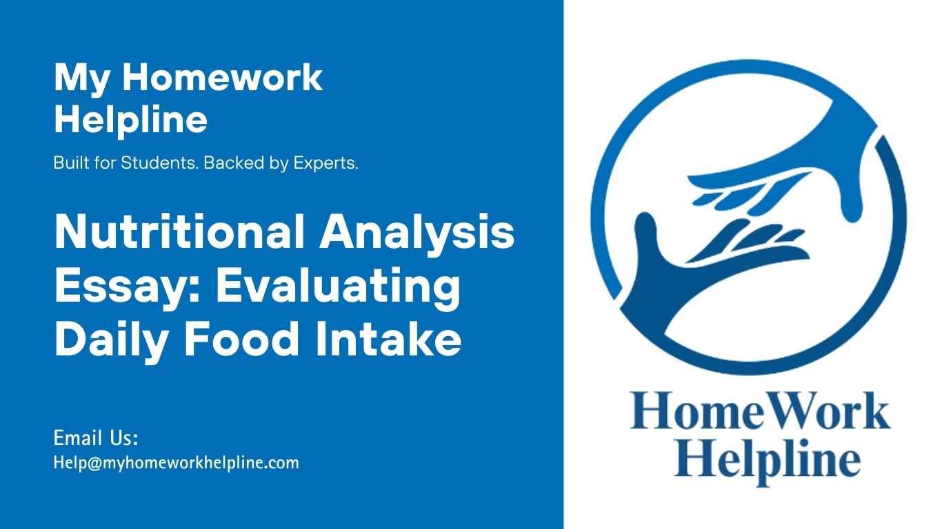 An academic essay on nutritional analysis, evaluating a 24-hour food intake and identifying imbalances in macronutrients and micronutrients. This paper examines the risks of nutrient deficiencies, highlights dietary adjustments, and provides strategies for maintaining a balanced diet, making it a useful reference for students completing nutrition assignments or research papers.