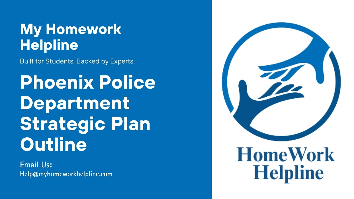 This Phoenix Police Department strategic plan outline essay provides a comprehensive academic paper covering mission, SWOT analysis, suggested actions, internal and external stakeholders, resources, and communication methods. The research paper also highlights the timeline of events, accountability measures, diversity in recruitment, funding strategies, and transparency initiatives that strengthen law enforcement planning and community safety.