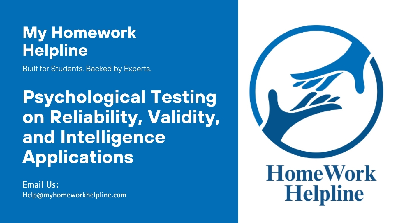 Research paper discussing psychological testing, focusing on test reliability, validity, self-esteem norms, and intelligence testing methods. The academic paper reviews the relationship between measurement error, prediction error, and psychological evaluation techniques. This essay also examines the applications of group and individual tests in psychology assignments, highlighting strengths and limitations of testing approaches.