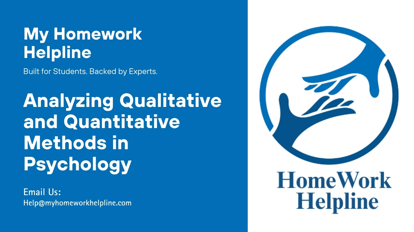This psychology research paper examines both qualitative methods, like phenomenological and ethnographic research, and quantitative approaches, including descriptive and correlational studies. It provides insight into data collection, analysis, and interpretation, highlighting advantages, limitations, and applications for understanding human behavior and relationships across diverse contexts.