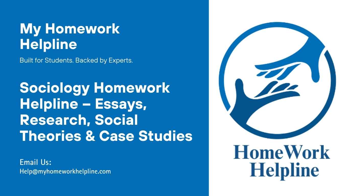Our Sociology Homework Helpline offers expert, human-written support for assignments, essays, research papers, and case studies. Each submission comes with free plagiarism and AI reports to ensure originality. The helpline helps students understand sociological theories, methods, and real-world applications while improving academic performance and confidence.