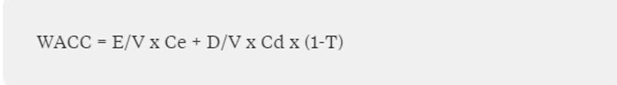 formula for the present value of expected free cash flows when discounted at the WACC