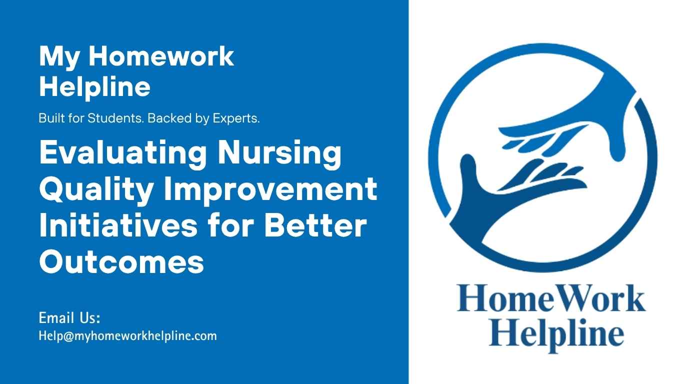 This nursing research paper evaluates a healthcare quality improvement initiative focused on enhancing patient safety, reducing readmissions, and improving clinical outcomes. It examines how nurses apply performance indicators, benchmarking, and interprofessional collaboration to evaluate the success of quality initiatives in healthcare settings. Ideal for academic essays, nursing assignments, and healthcare improvement papers.